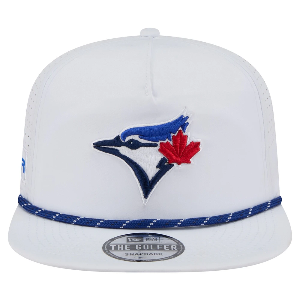 Men's New Era White Toronto Blue Jays Perforated Golfer Snapback Hat