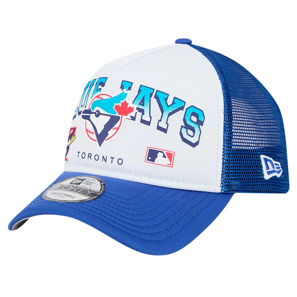 Casquette ajustable A-Frame Trucker 9FORTY Toronto Blue Jays pour homme New Era blanche