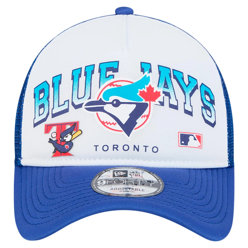 Casquette ajustable A-Frame Trucker 9FORTY Toronto Blue Jays pour homme New Era blanche