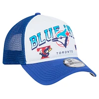 Casquette ajustable A-Frame Trucker 9FORTY Toronto Blue Jays pour homme New Era blanche