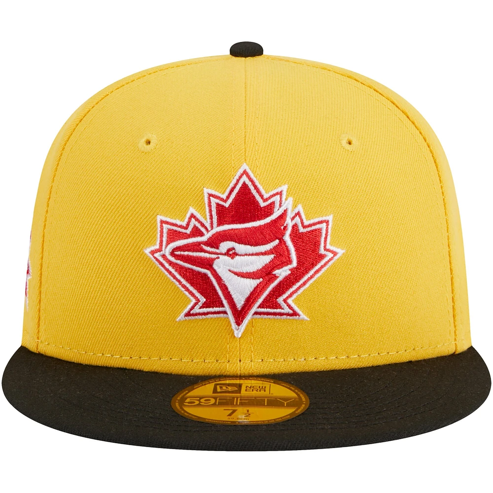 Men's New Era Yellow/Black Toronto Blue Jays Grilled 59FIFTY Fitted Hat