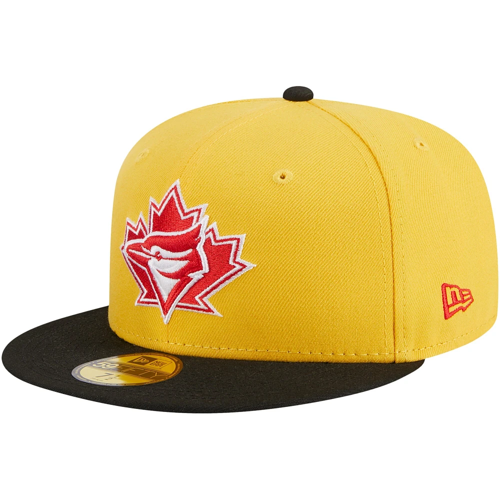 Men's New Era Yellow/Black Toronto Blue Jays Grilled 59FIFTY Fitted Hat