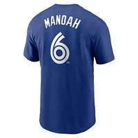 Men's  Nike Alek Manoah Royal Toronto Blue Jays Name & Number T-Shirt