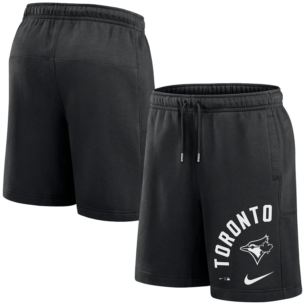 Men's Nike Black Toronto Blue Jays Arched Kicker Fleece Shorts