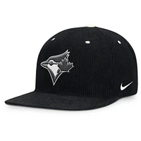 Casquette Nike Toronto Blue Jays Pro Performance en velours côtelé noir pour homme
