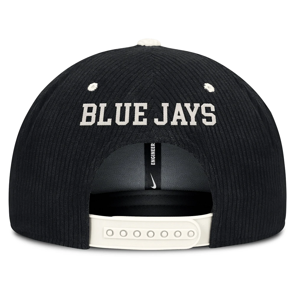 Casquette Nike Toronto Blue Jays Pro Performance en velours côtelé noir pour homme