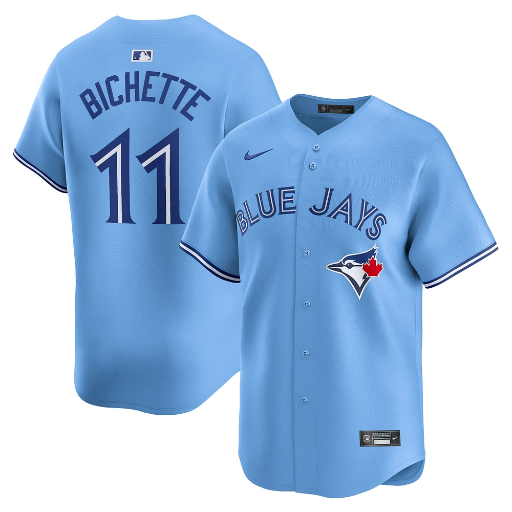 Maillot de joueur alternatif limité Nike Bo Bichette pour hommes, bleu clair, Toronto Blue Jays