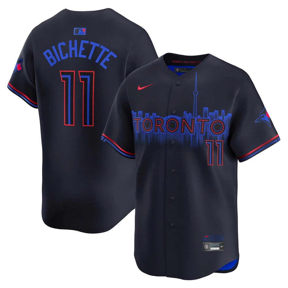 Maillot de joueur Nike Bo Bichette pour hommes, bleu marine, Toronto Blue Jays 2024 City Connect Limited