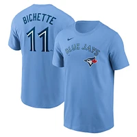 T-shirt avec nom et numéro Nike Bo Bichette pour hommes, bleu poudre, Toronto Blue Jays Fuse