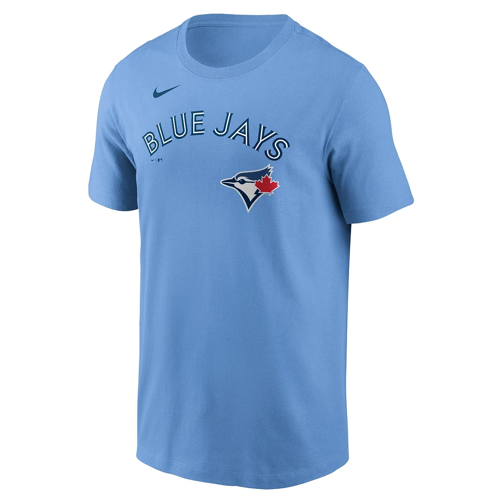 T-shirt avec nom et numéro Nike Bo Bichette pour hommes, bleu poudre, Toronto Blue Jays Fuse