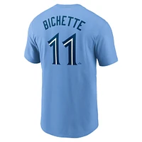 T-shirt avec nom et numéro Nike Bo Bichette pour hommes, bleu poudre, Toronto Blue Jays Fuse