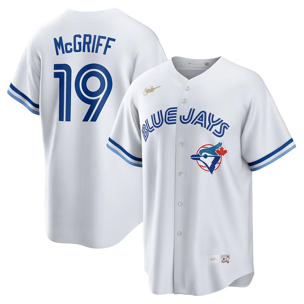 Maillot de joueur des Toronto Blue Jays Cooperstown pour homme Nike Fred McGriff, blanc