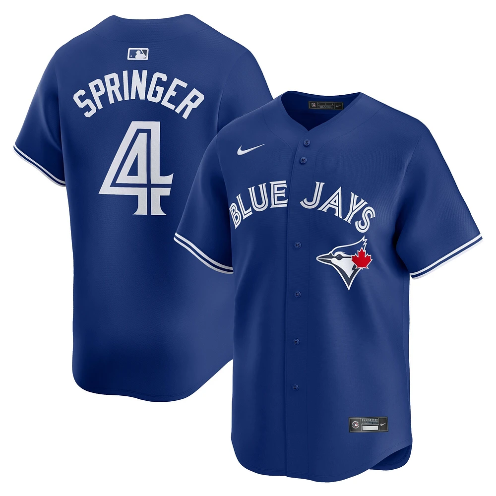 Maillot de joueur alternatif limité Nike George Springer pour hommes, bleu marine, Toronto Blue Jays