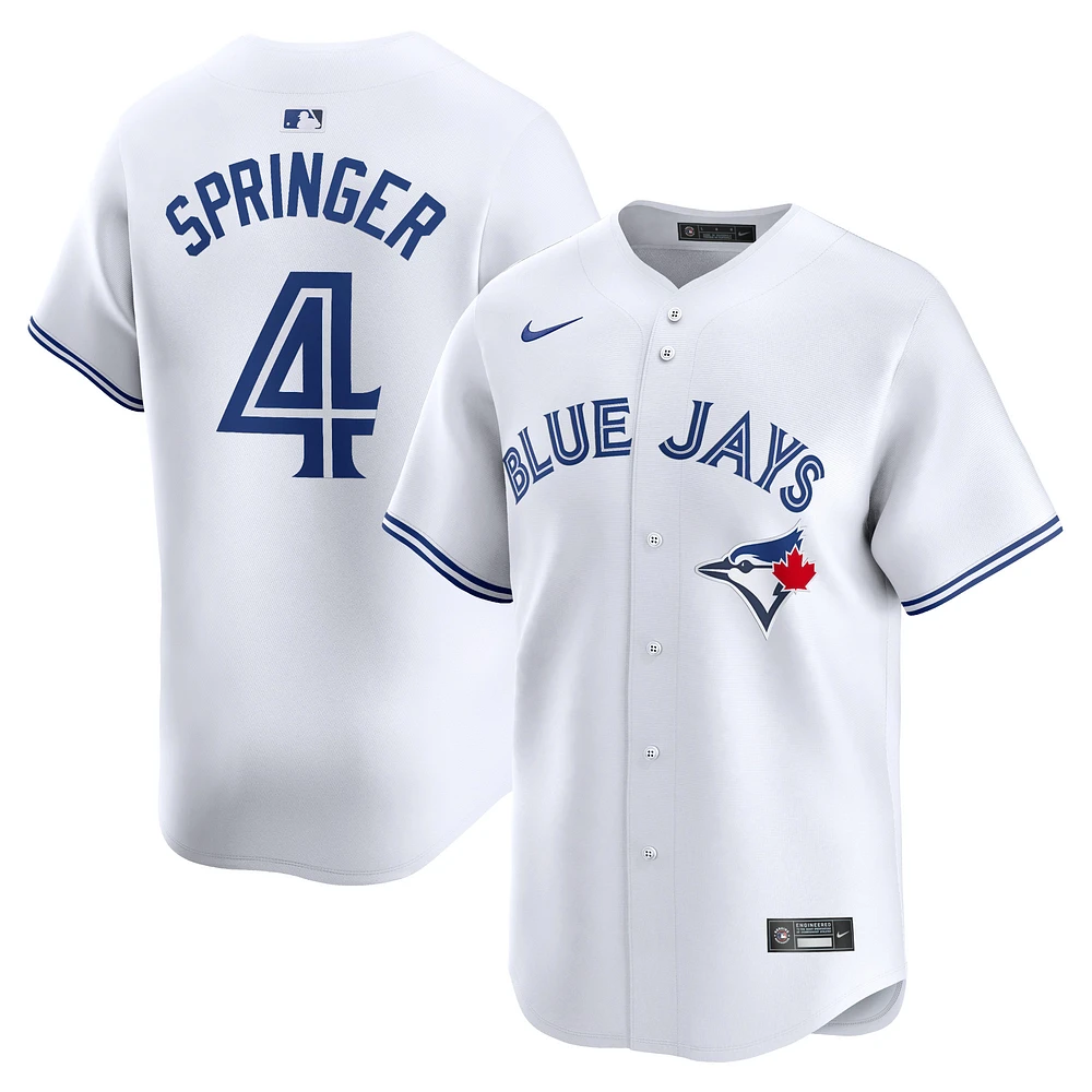 Maillot Nike George Springer pour homme, blanc, Toronto Blue Jays Home Limited Player