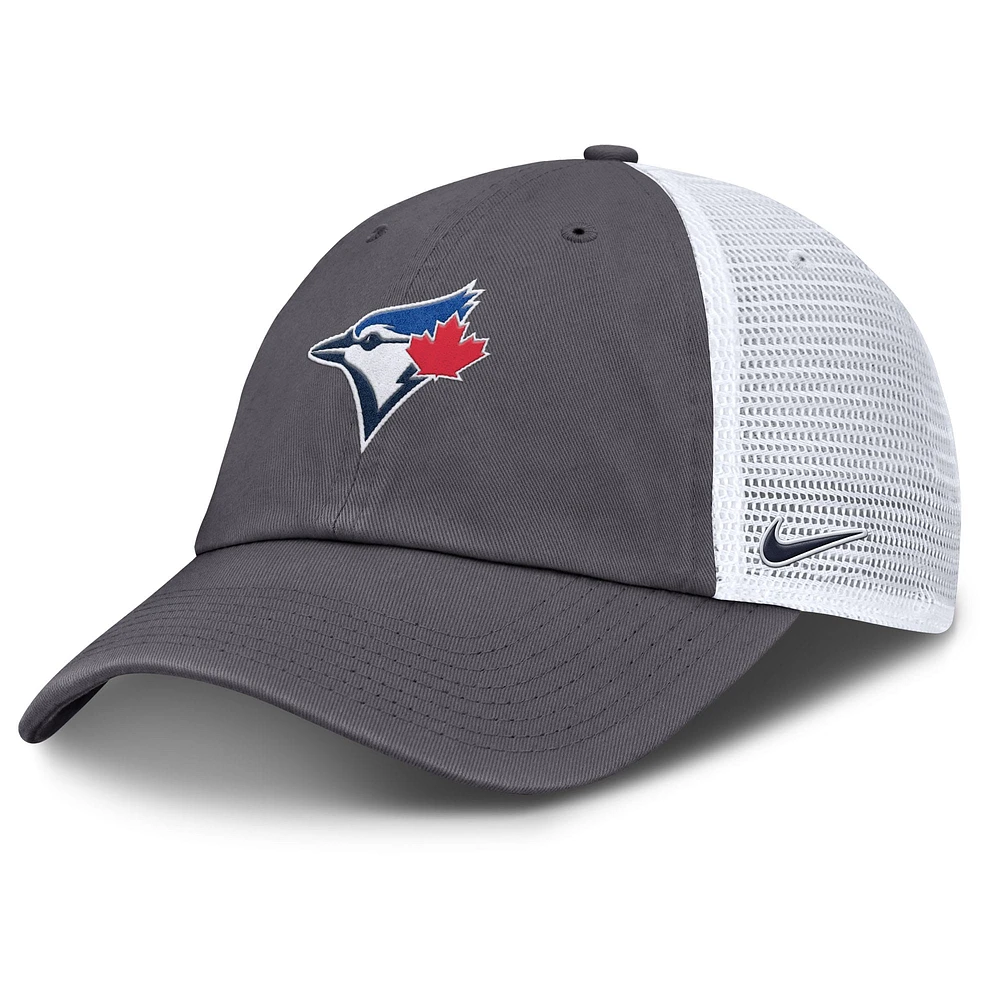 Casquette de camionneur ajustable Nike grise pour homme des Blue Jays de Toronto