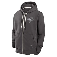 Men's Nike Gray Toronto Blue Jays Authentic Collection Full-Zip Hoodie