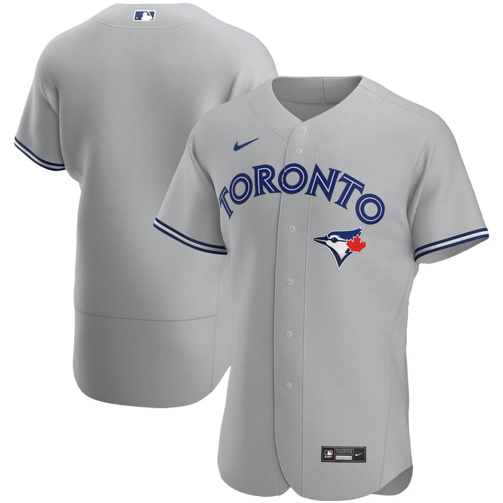 Men's Nike Gray Toronto Blue Jays Road Authentic Team - Jersey