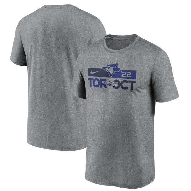 T-shirt d'après-saison Toronto Blue Jays 2022 Nike Heather Charcoal pour homme