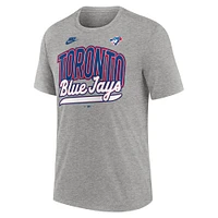 Men's Nike Heather Gray Toronto Blue Jays Cooperstown Collection Retro Tri-Blend T-Shirt