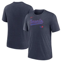 T-shirt Nike bleu marine chiné City Connect Tri-Blend pour homme des Blue Jays de Toronto