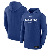 Sweat à capuche Nike Heather Royal Toronto Blue Jays Authentic Collection Tri-Blend Performance pour homme