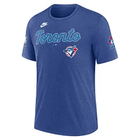 Men's Nike Heather Royal Toronto Blue Jays Cooperstown Collection Eras Tri-Blend T-Shirt