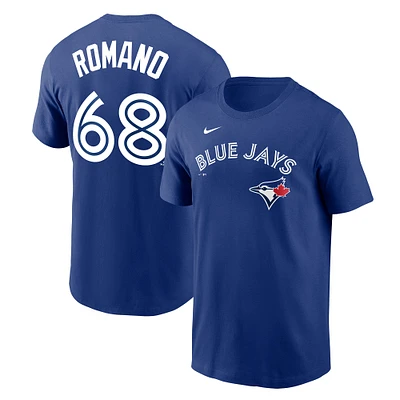 Men's Nike Jordan Romano Royal Toronto Blue Jays Player Name & Number T-Shirt