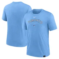 Men's Nike Light Blue Toronto Jays Authentic Collection Early Work Tri-Blend Performance T-Shirt