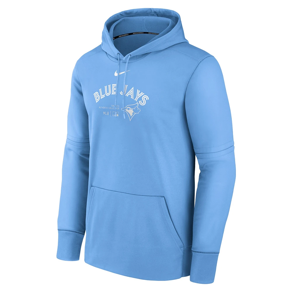 Sweat à capuche Nike bleu clair des Blue Jays de Toronto Authentic Collection Performance pour hommes