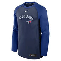 Men's Nike Navy/Royal Toronto Blue Jays Authentic Collection Game Time Raglan Performance Long Sleeve T-Shirt