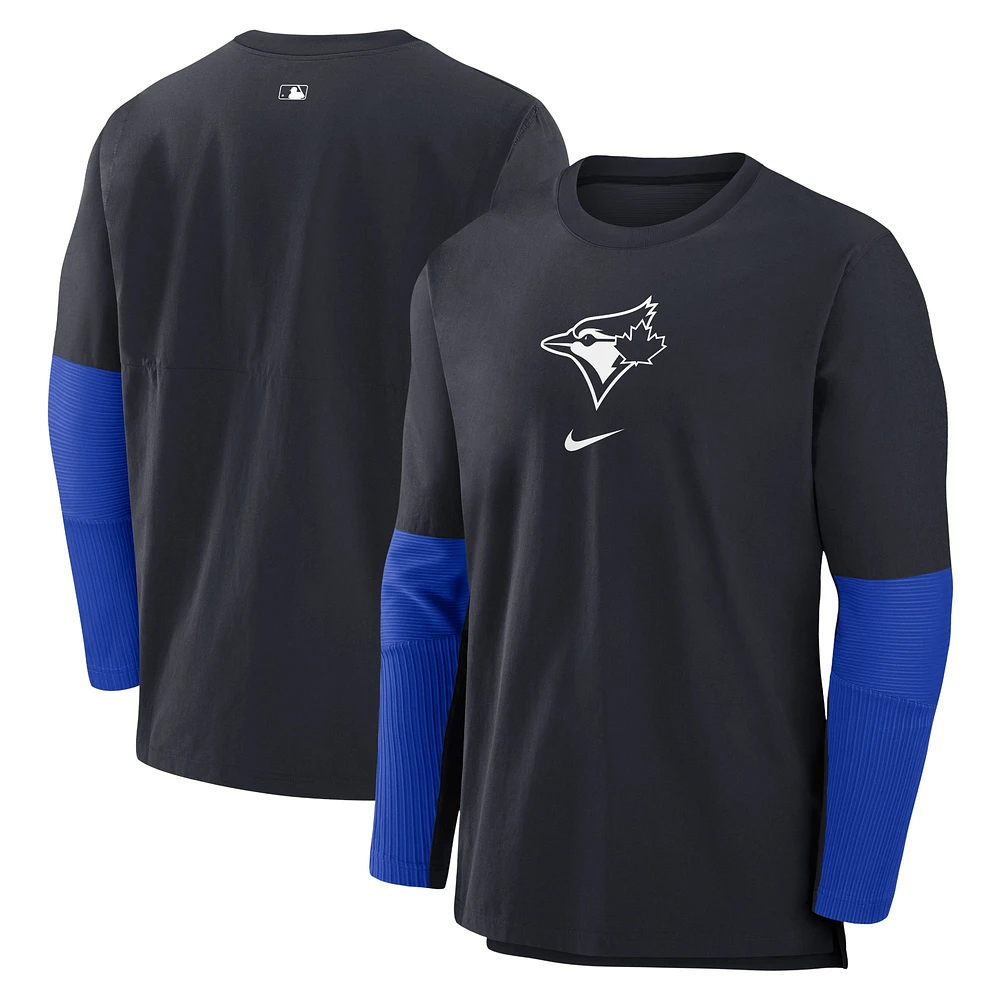 Men's Nike Navy Toronto Blue Jays 2024 City Connect Player Tri-Blend Performance Pullover Top