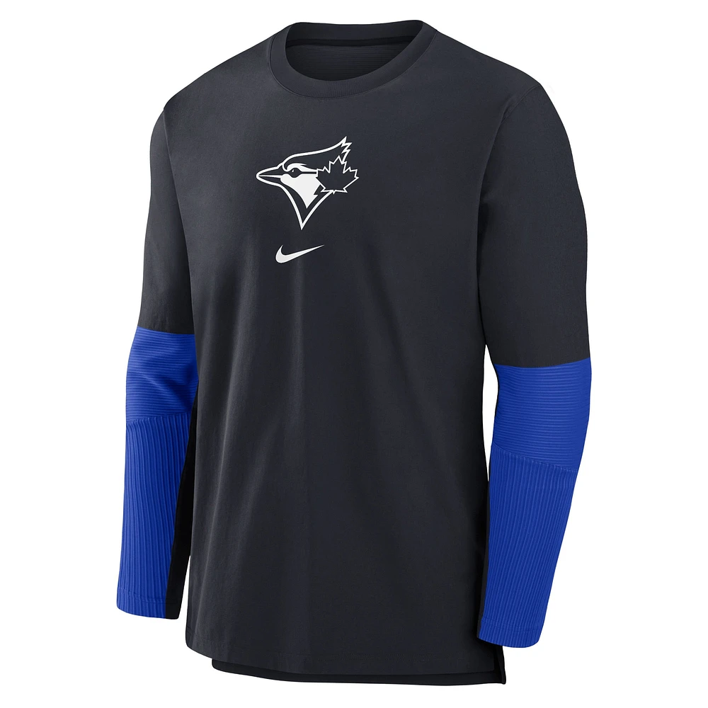 Haut à enfiler performant en tri-mélange Nike pour hommes, bleu marine, Toronto Blue Jays 2024 City Connect Player