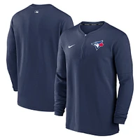 Haut à quart de zip Nike pour hommes, bleu marine, collection authentique des Blue Jays Toronto, Game Time Performance