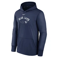 Sweat à capuche d'entraînement Nike bleu marine Toronto Blue Jays Authentic Collection pour homme