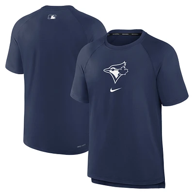 Men's Nike Navy Toronto Blue Jays Authentic Collection Pregame Raglan Performance T-Shirt