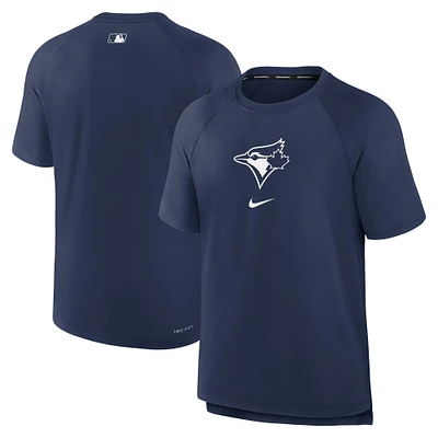 T-shirt de performance raglan d'avant-match Nike bleu marine des Blue Jays Toronto pour hommes