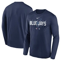 Men's Nike Navy Toronto Blue Jays Authentic Collection Team Logo Legend Performance Long Sleeve T-Shirt