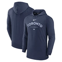 Men's Nike  Navy Toronto Blue Jays Authentic Collection Tri-Blend Performance Pullover Hoodie