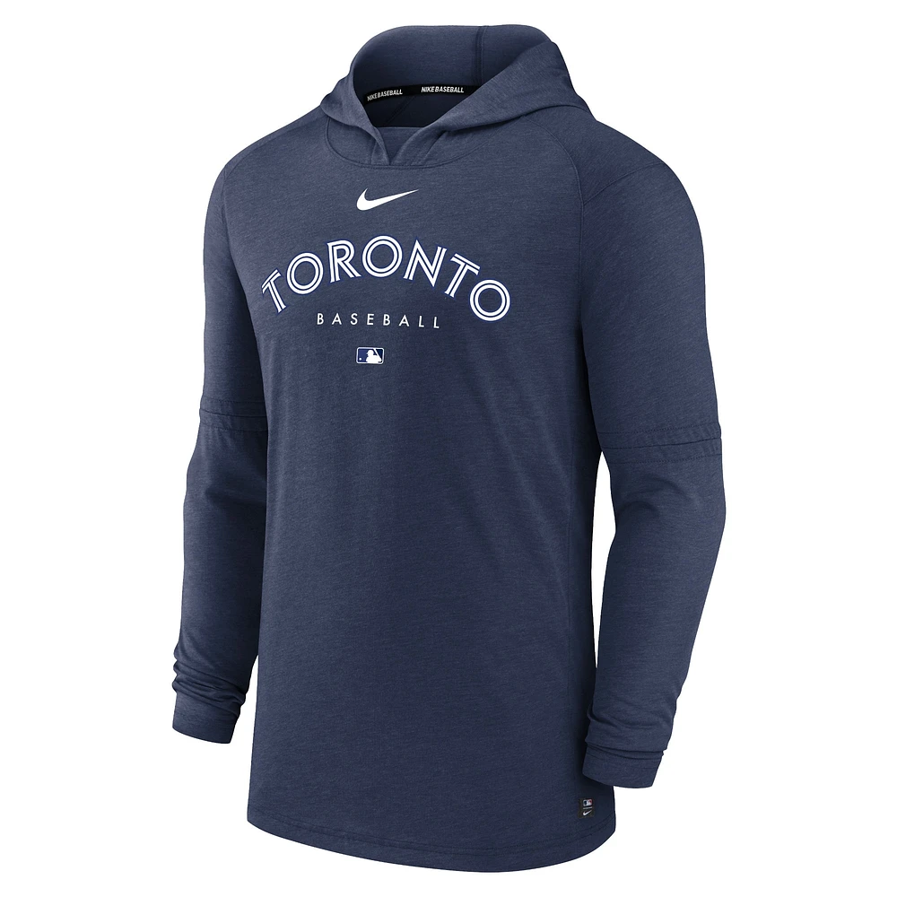 Chandail à capuchon enfiler tri-mélange Performance Nike Blue Jays de Toronto pour homme, bleu marine