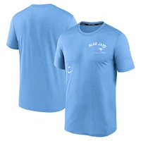 T-shirt Nike pour hommes, bleu poudre, Toronto Blue Jays Authentic Collection Early Work Tri-Blend Performance