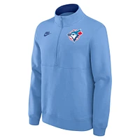 Men's Nike Powder Blue Toronto Jays Cooperstown Collection Fleece Half-Zip Pullover