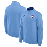 Men's Nike Powder Blue Toronto Jays Cooperstown Collection Fleece Half-Zip Pullover