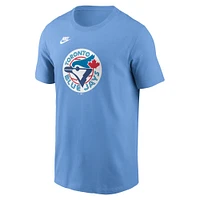 Men's Nike Powder Blue Toronto Jays Cooperstown Collection Team Logo T-Shirt