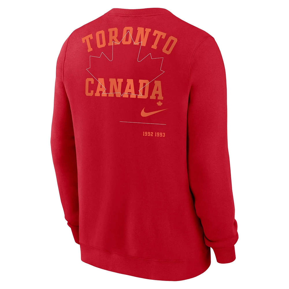 Men's Nike Red Toronto Blue Jays Statement Ball Game Fleece Pullover Sweatshirt