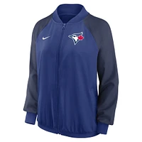 Veste à fermeture éclair intégrale Nike Royal/Navy des Blue Jays de Toronto Authentic Collection Bomber Raglan Performance pour hommes