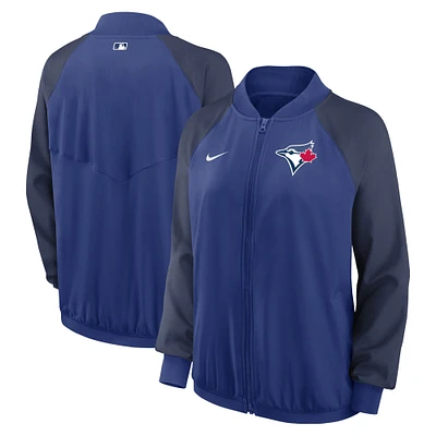 Men's Nike Royal/Navy Toronto Blue Jays Authentic Collection Bomber Raglan Performance Full-Zip Jacket