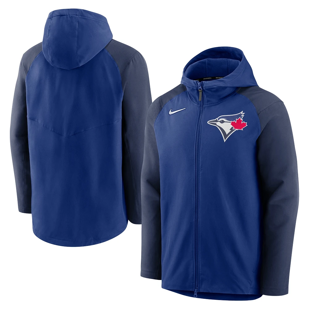 Veste à capuche entièrement zippée Nike Royal/Navy Toronto Blue Jays Authentic Collection Player Performance pour homme