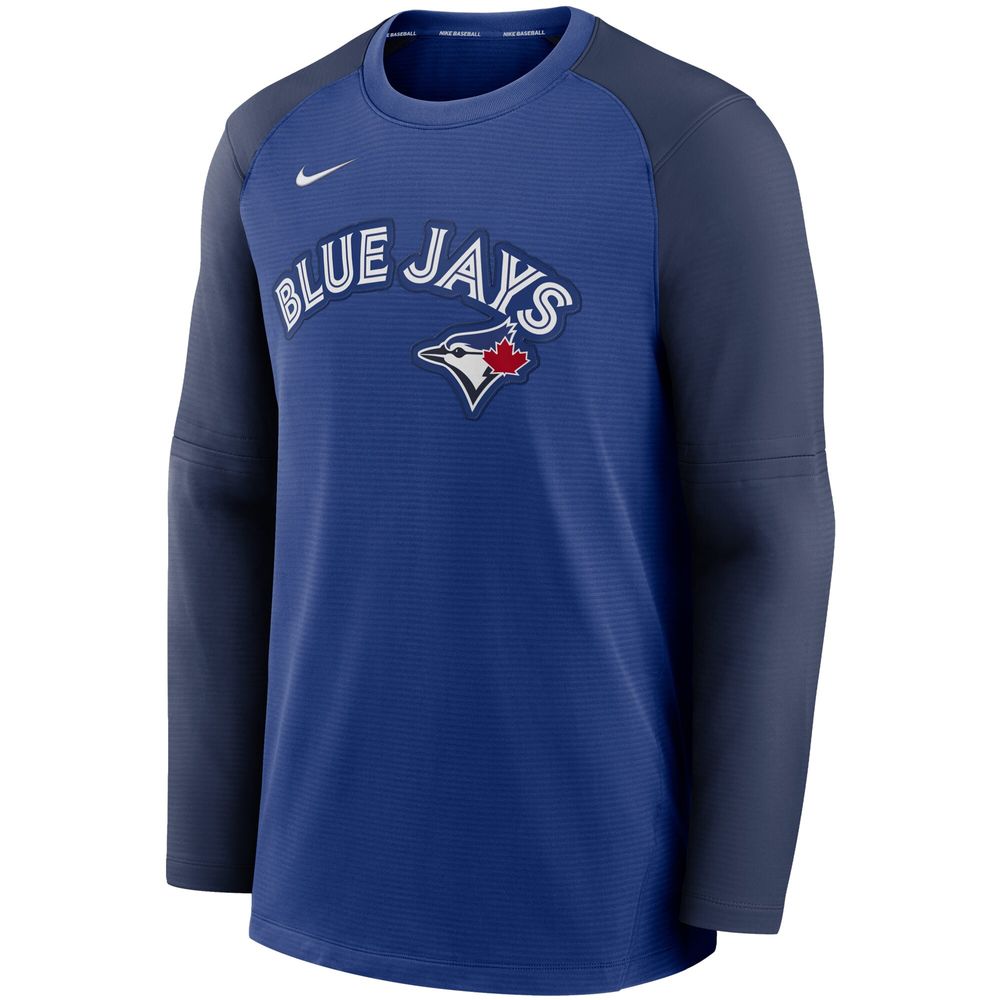 Men's Nike Royal/Navy Toronto Blue Jays Authentic Collection Pregame Performance Raglan - Pullover Sweatshirt