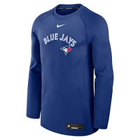 Men's Nike Royal Toronto Blue Jays Authentic Collection Game Time Raglan Performance Long Sleeve T-Shirt