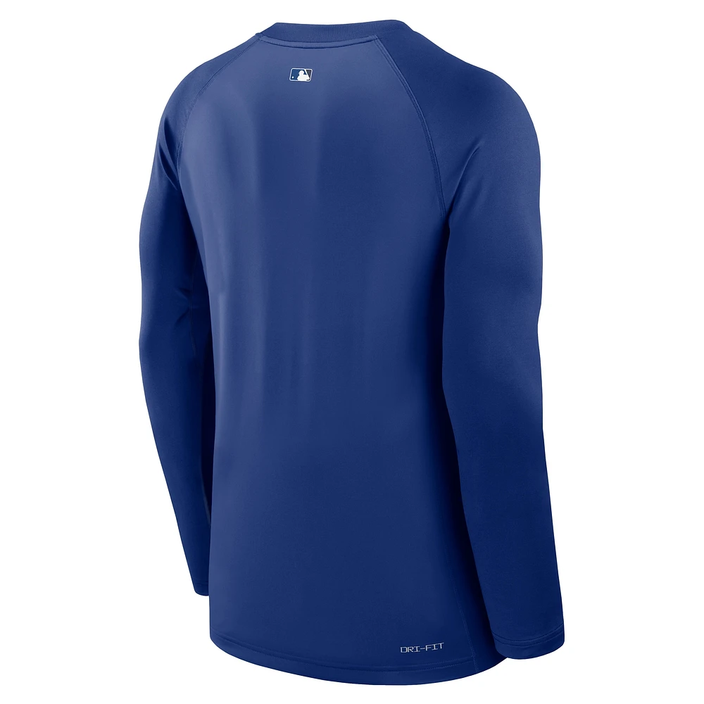 Men's Nike Royal Toronto Blue Jays Authentic Collection Game Time Raglan Performance Long Sleeve T-Shirt